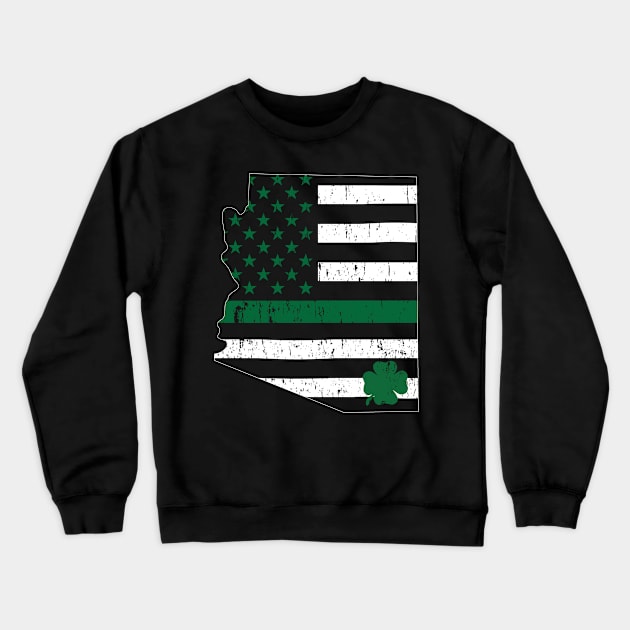 St Patricks Vintage Arizona Irish USA Flag Crewneck Sweatshirt by bbreidenbach